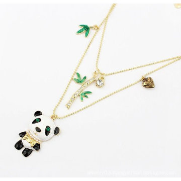 Cute Panda Rhinestone Necklace Jewelry For Girl FN180